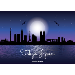 矢量月亮背景夜间