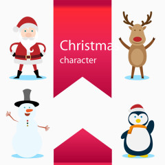 可爱圣诞角色矢量素材
