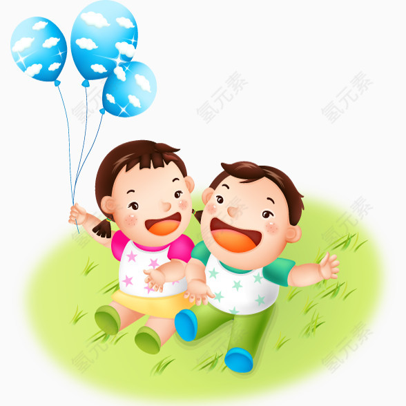 快乐儿童矢量插画