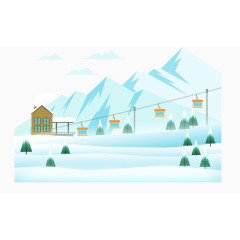 冬季雪山滑雪