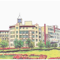 卡通手绘大学教学楼