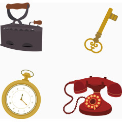 矢量手绘熨斗电话