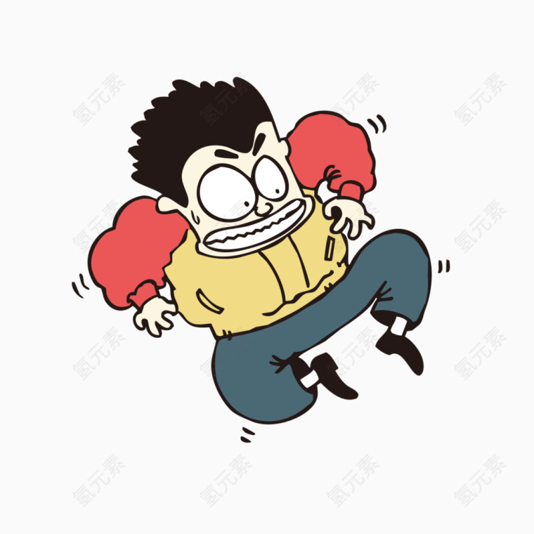 跳脚卡通图片
