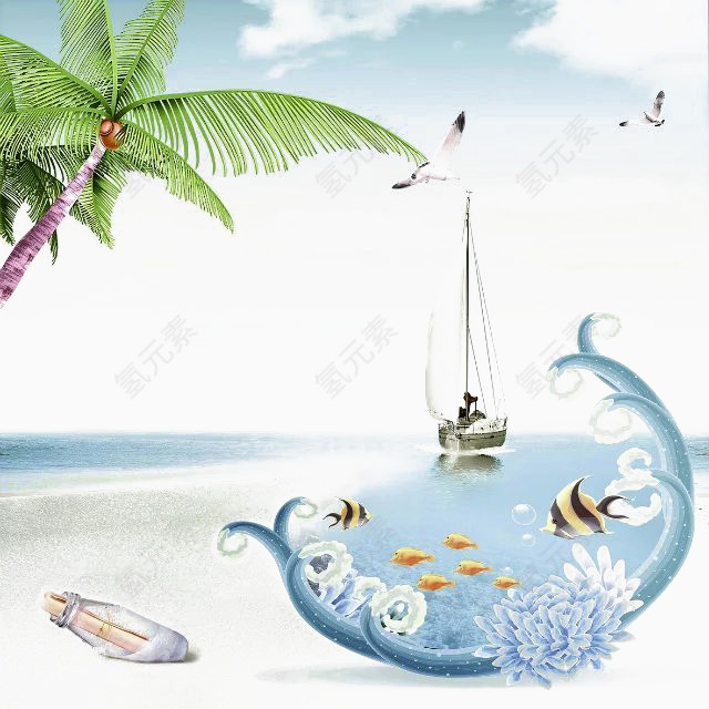 南方沙滩上的美景