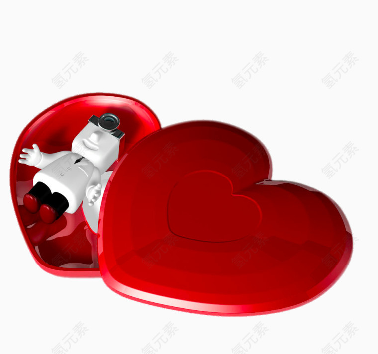 红色爱心礼盒中的口红