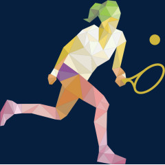 运动羽毛球男人色块色彩