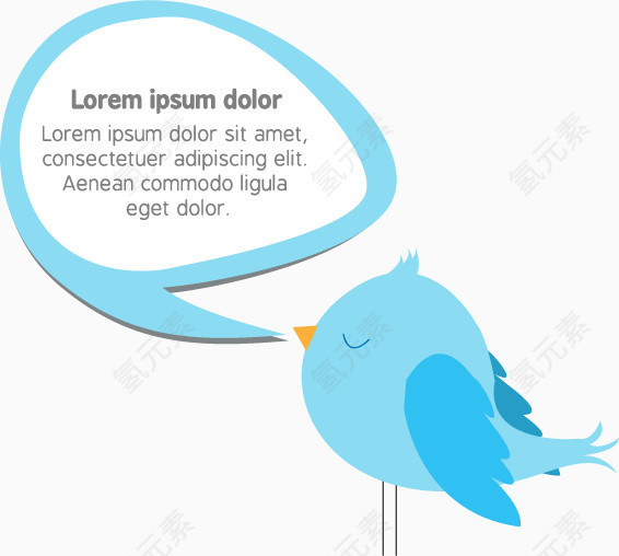 卡通小鸟对话泡泡