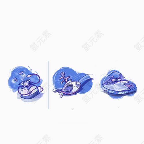 航空手绘素材