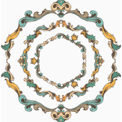 圆形变化复古边框矢量素材