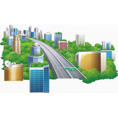 矢量穿梭在城市里的立交桥