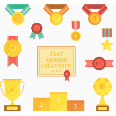 矢量手绘领奖台