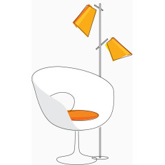 矢量手绘现代化沙发