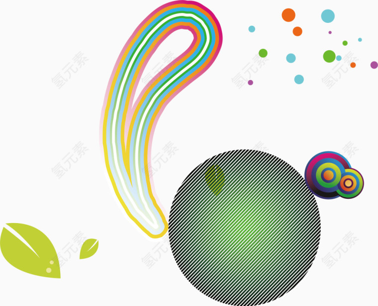 彩色漂浮圆形矢量图