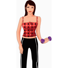 矢量 卡通 韩国风格 健身