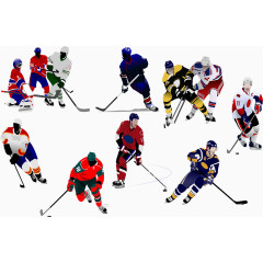 冰球运动员矢量素材