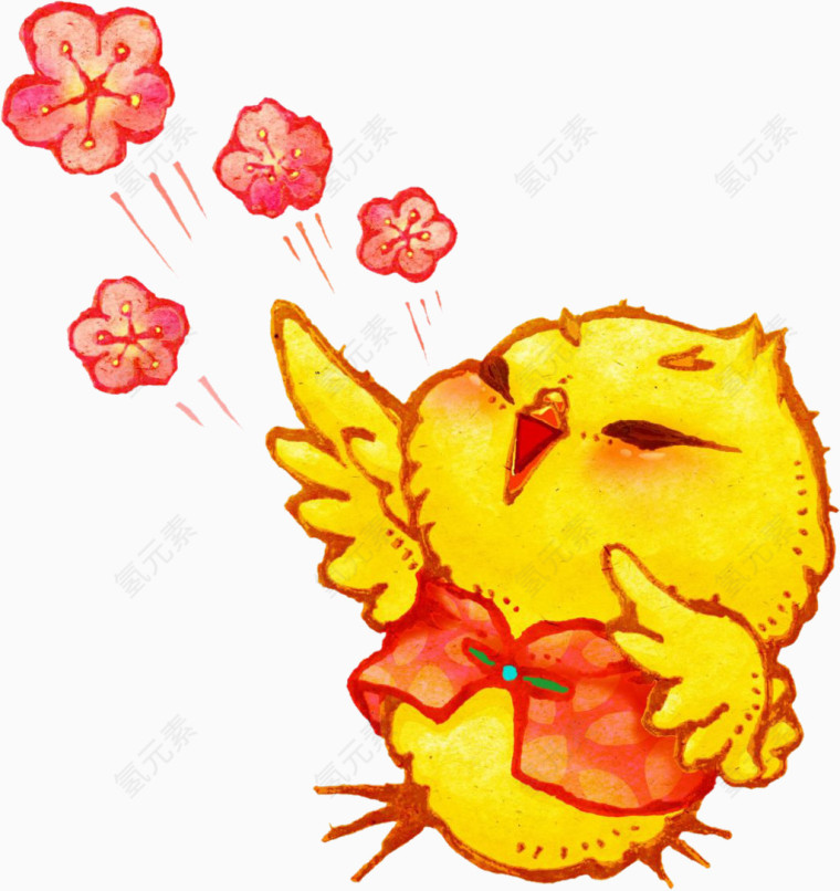 撒花卡通鸡