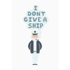 插画-抽烟的海军老人