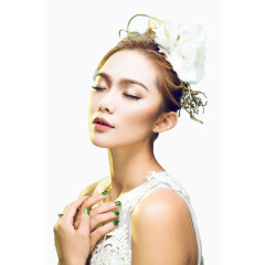 唯美漂亮婚纱女性脸部特写