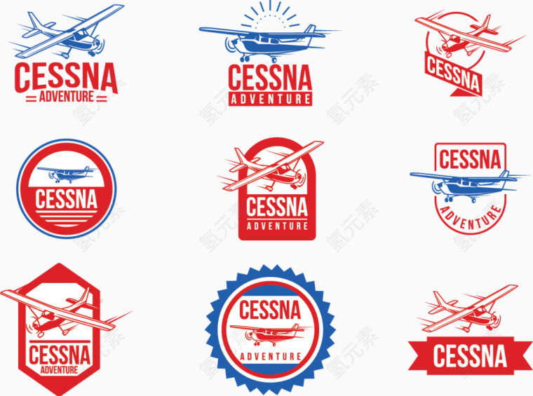 矢量图红色的飞机标志