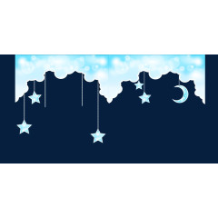 卡通蓝色星星云彩