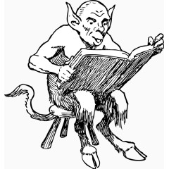 矢量读书的恶魔