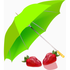 矢量手绘雨伞和草莓