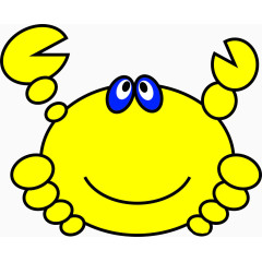 可爱卡通黄色螃蟹