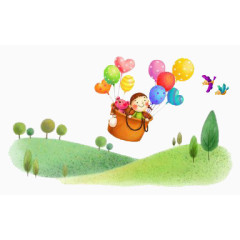 卡通人物背景插画