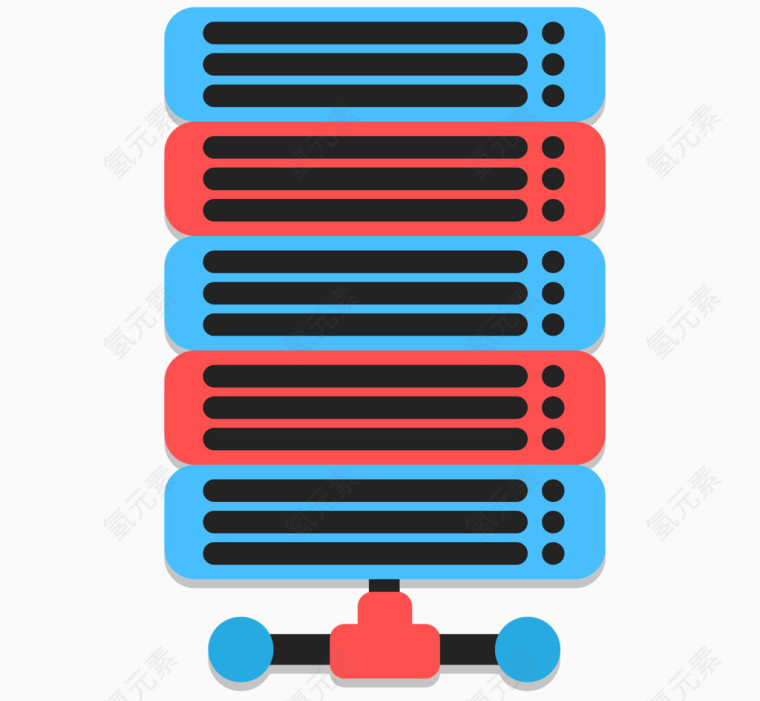 矢量彩色互联网服务器