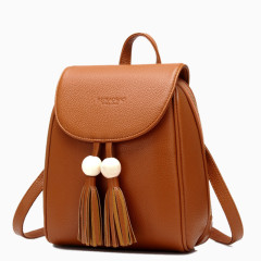 棕色流苏背包