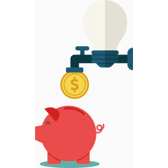 矢量滴金币的水龙头