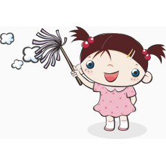 打扫卫生的孩子