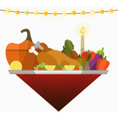 感恩节火鸡与灯饰