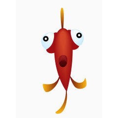 矢量红色大眼睛海洋金鱼