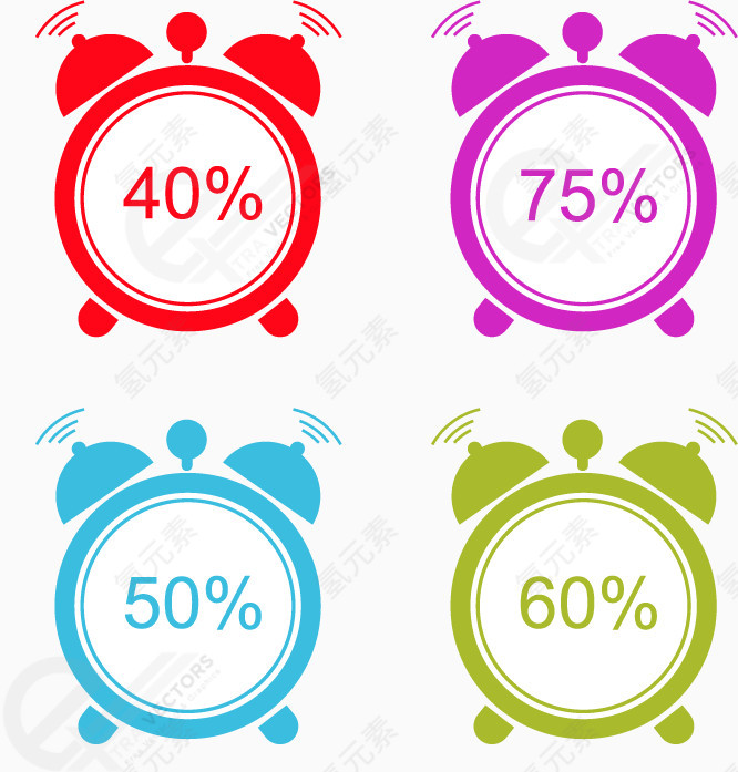 矢量彩色进度时钟