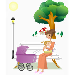 抱着孩子的妈妈