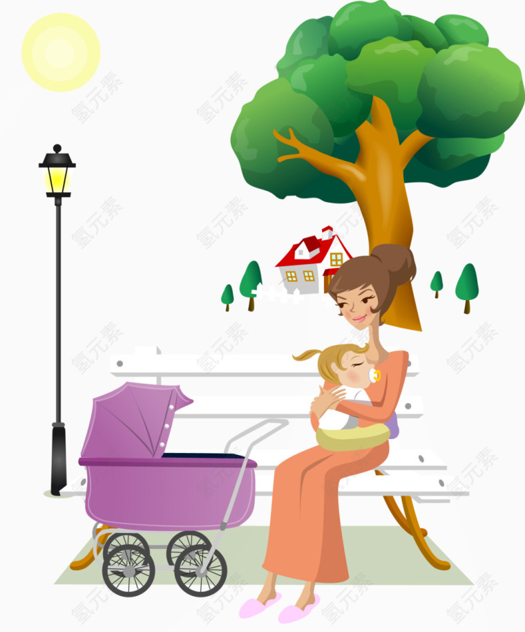 抱着孩子的妈妈