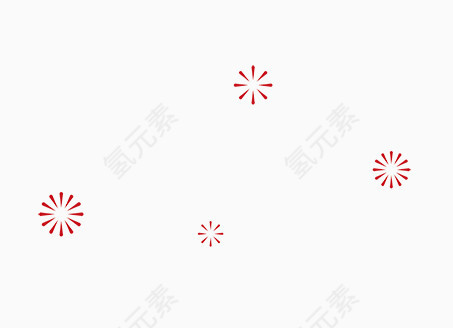烟花爆竹元素手绘红色