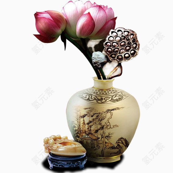 中式优雅插花装饰