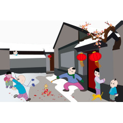 新年玩乐插画