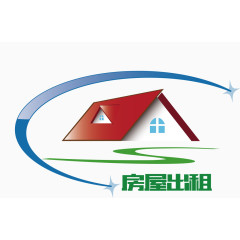 矢量卡通房屋中介公司标识