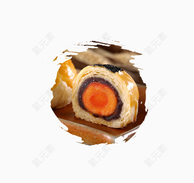 切开的蛋黄酥装饰图