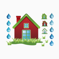 矢量红色的小房子