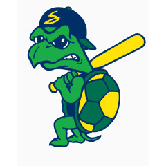 手拿球杆的小龟矢量图