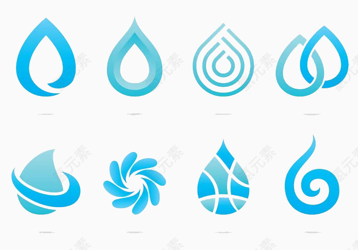 浅蓝色水系图标