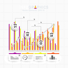 矢量PPT信息图表统计数据素材