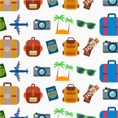 矢量丰富多彩的旅游对象