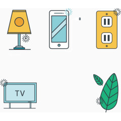 矢量手绘节约用电环保
