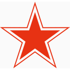 红白单色手绘五角星装饰
