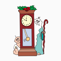 长胡子老人和时钟矢量